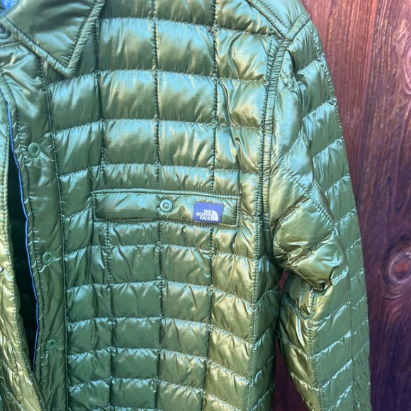Northface Button Up Men's Medium Green Puffer Jacket - Picture 6 of 6